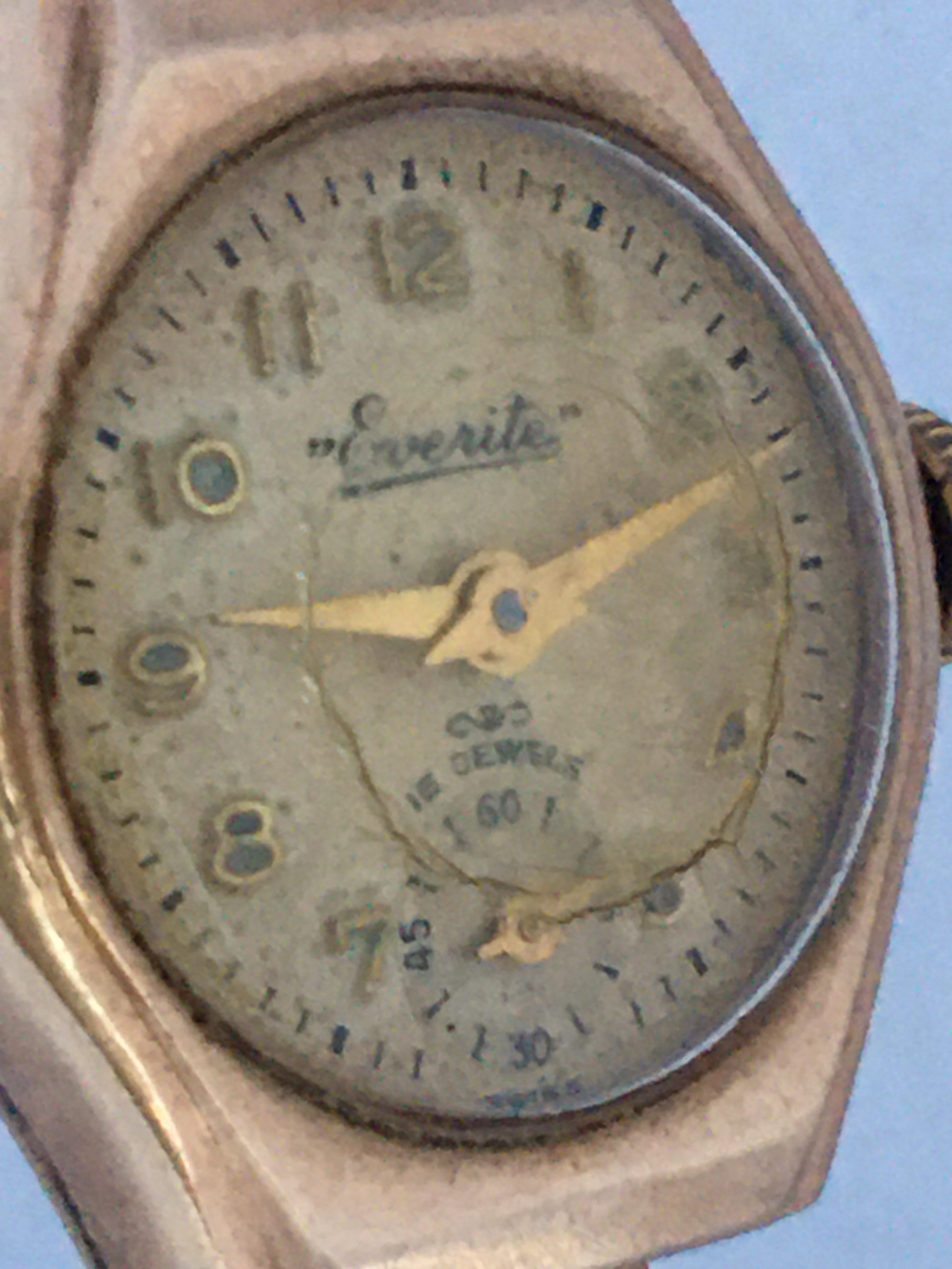 Vintage 9 Karat Gold London Case Made Ladies Mechanical Watch For Sale 11