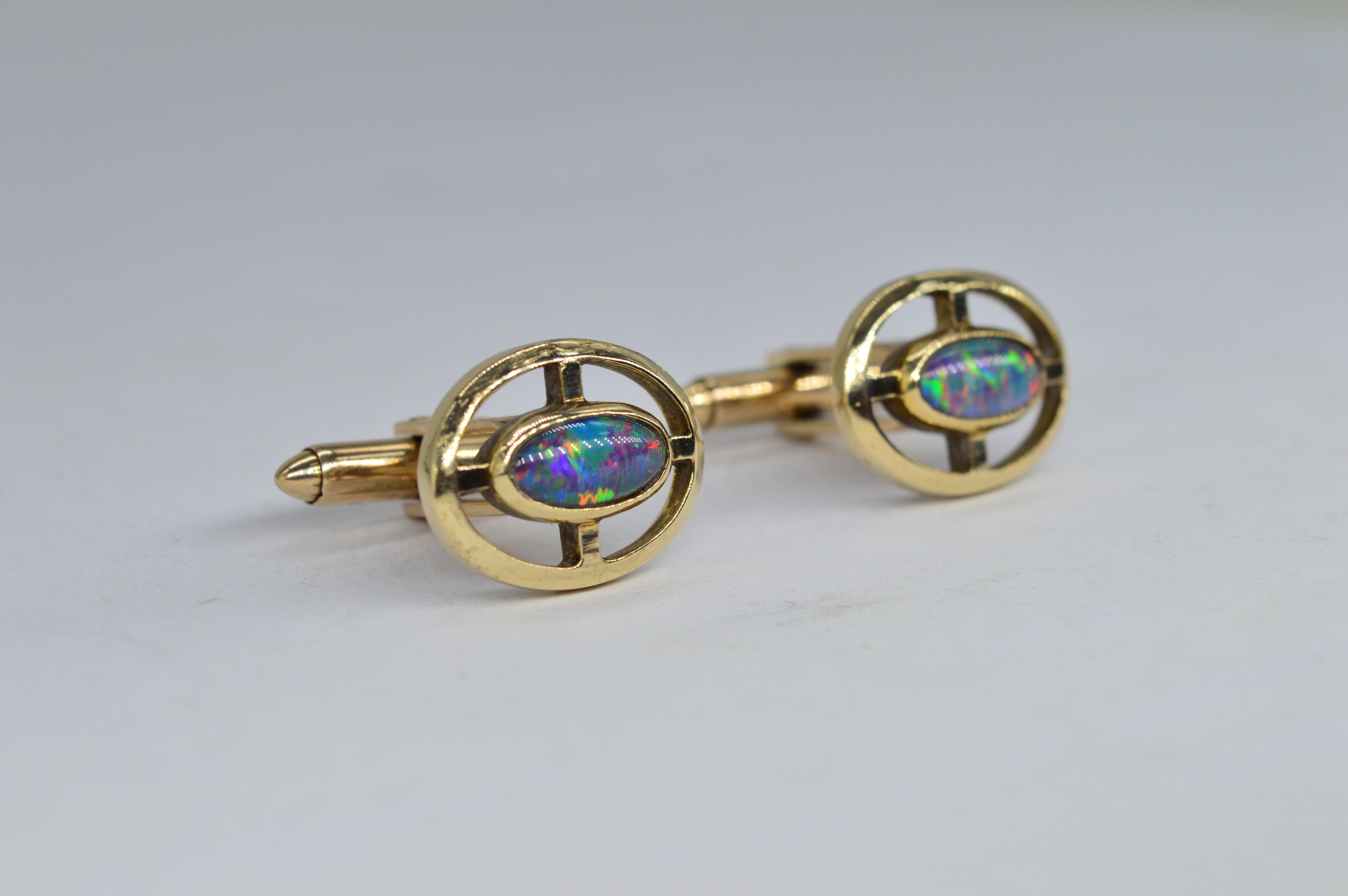 vintage opal cufflinks
