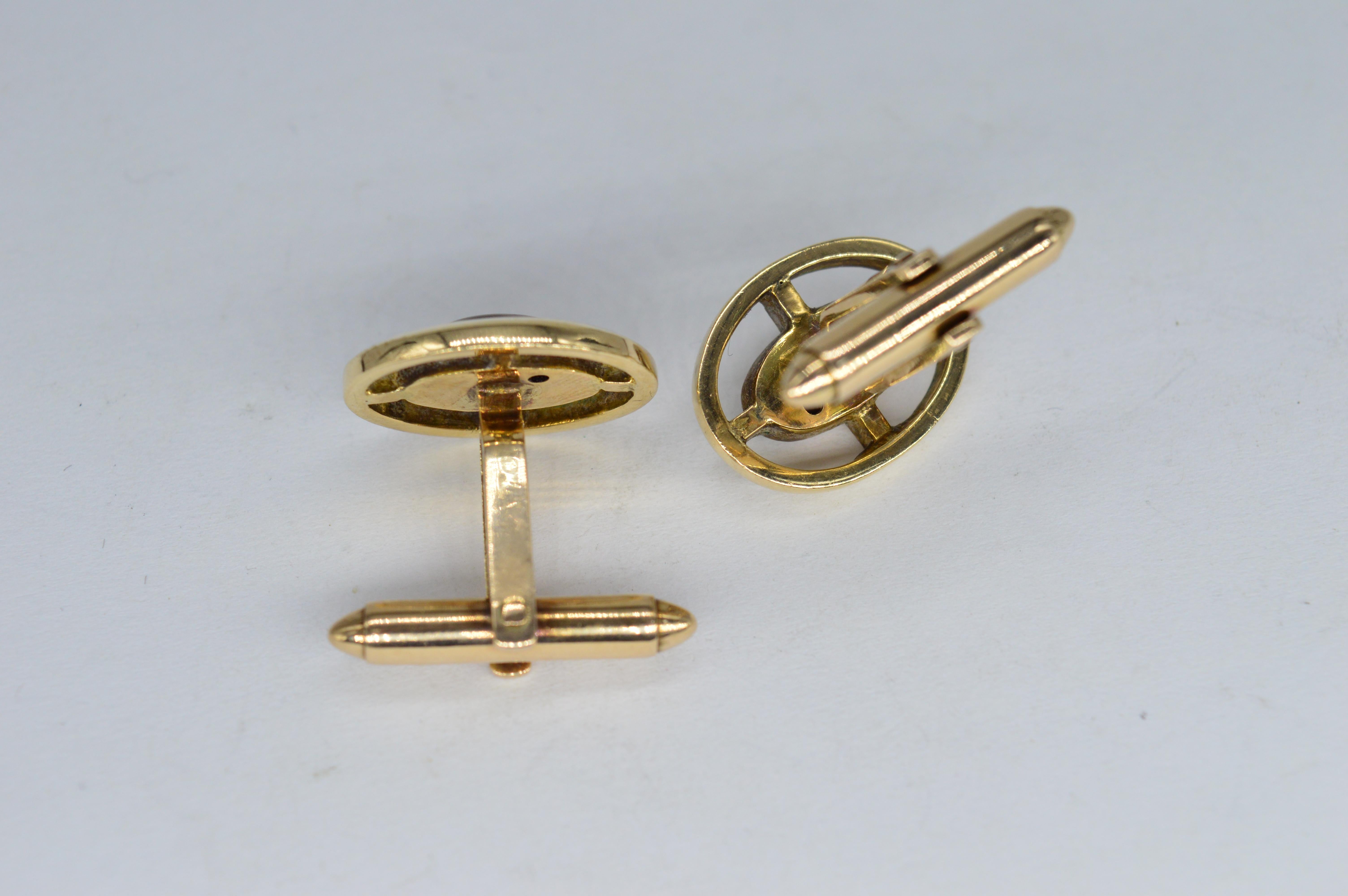 Vintage 9k Gold Opal Triplet Brutalist Art Deco Luxury Statement Gift Cufflinks In Good Condition For Sale In Benfleet, GB
