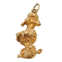 Vintage 9K Gold Pudel-Hunde-Charm-Anhänger