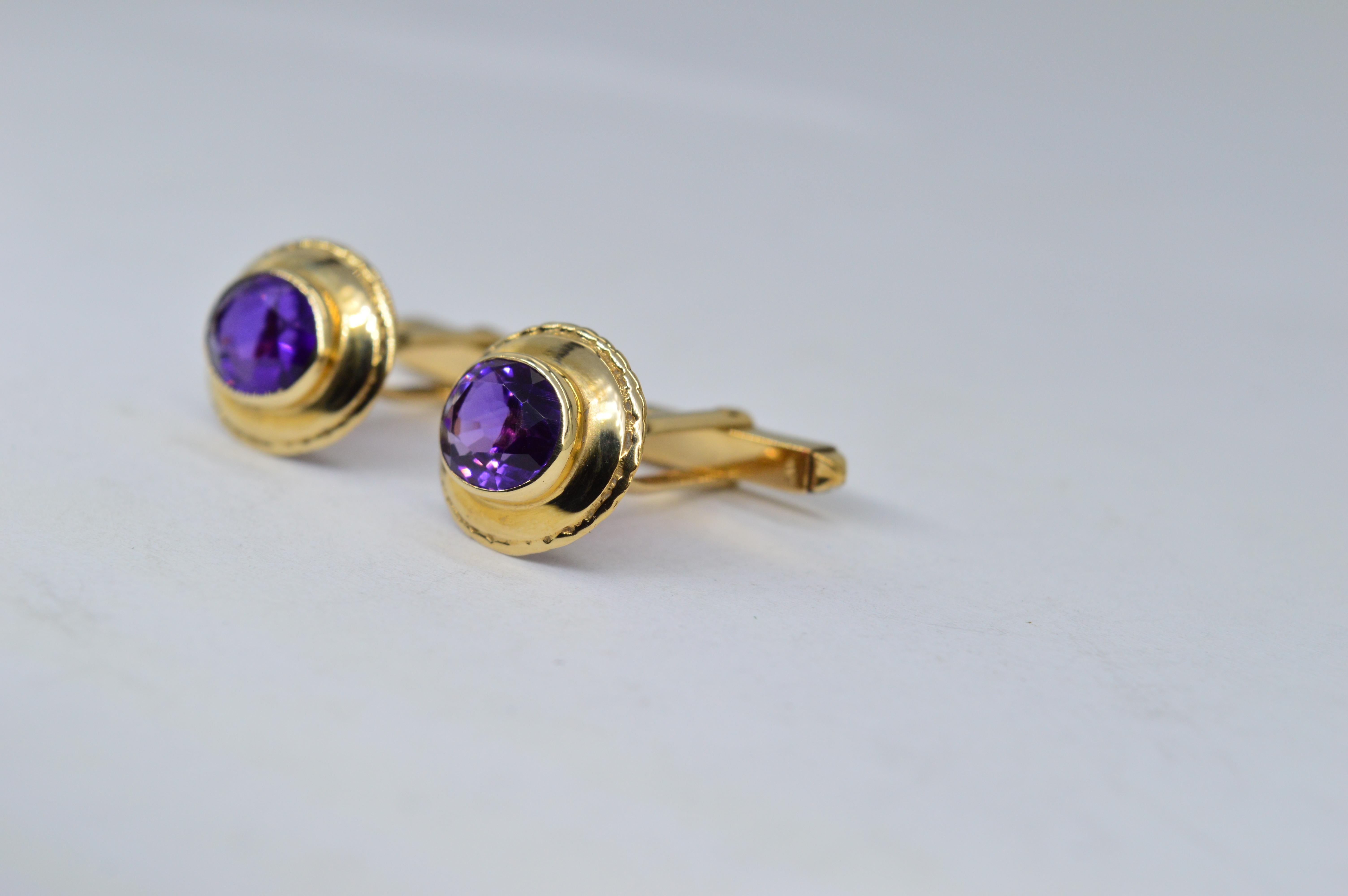 purple cufflinks