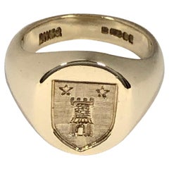 Vintage 9 Karat Gold Siegelring mit Wappen