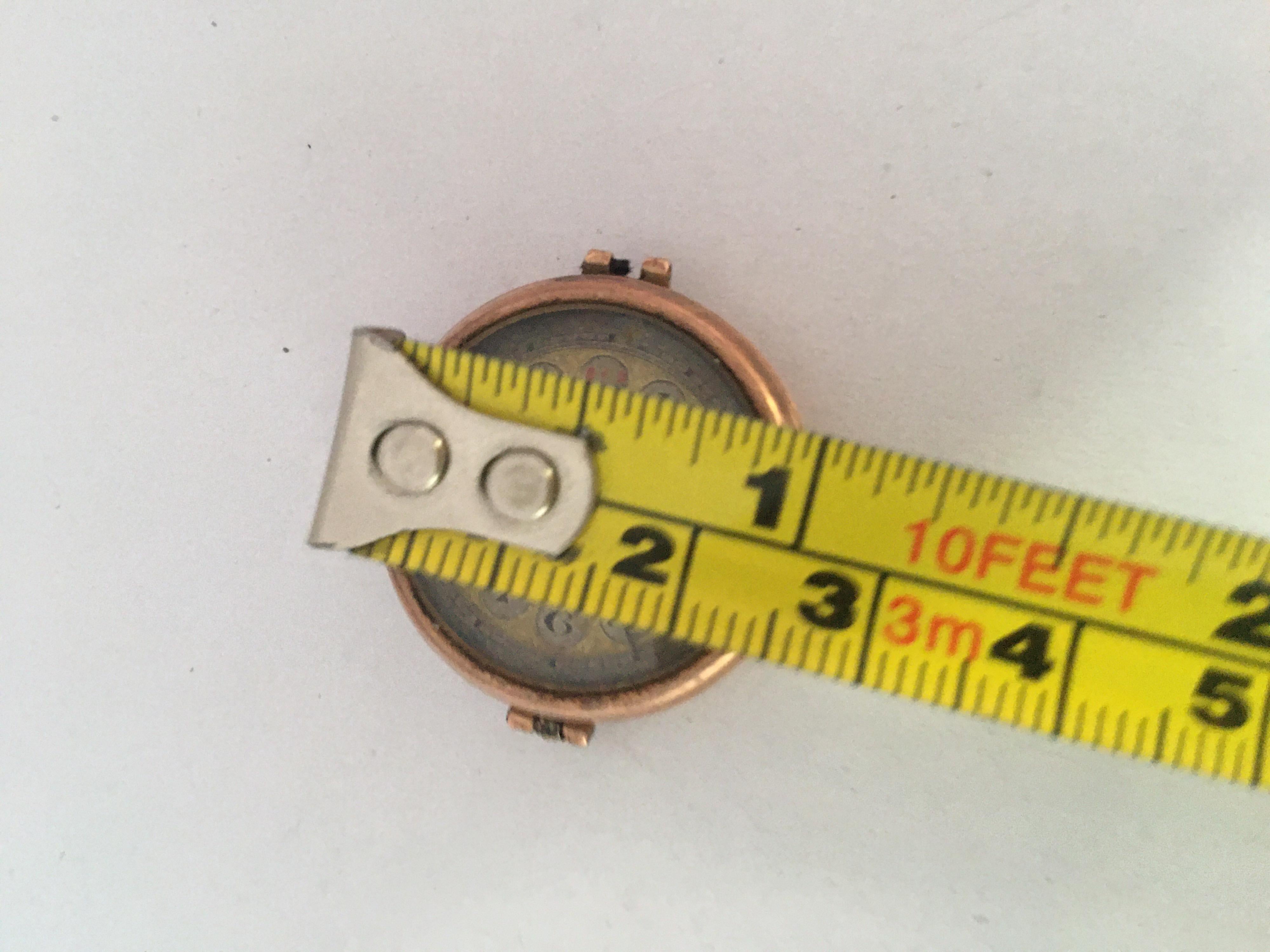 Vintage 9 Karat Gold Swiss Mechanical Ladies Trench Watch 'No Strap' For Sale 4