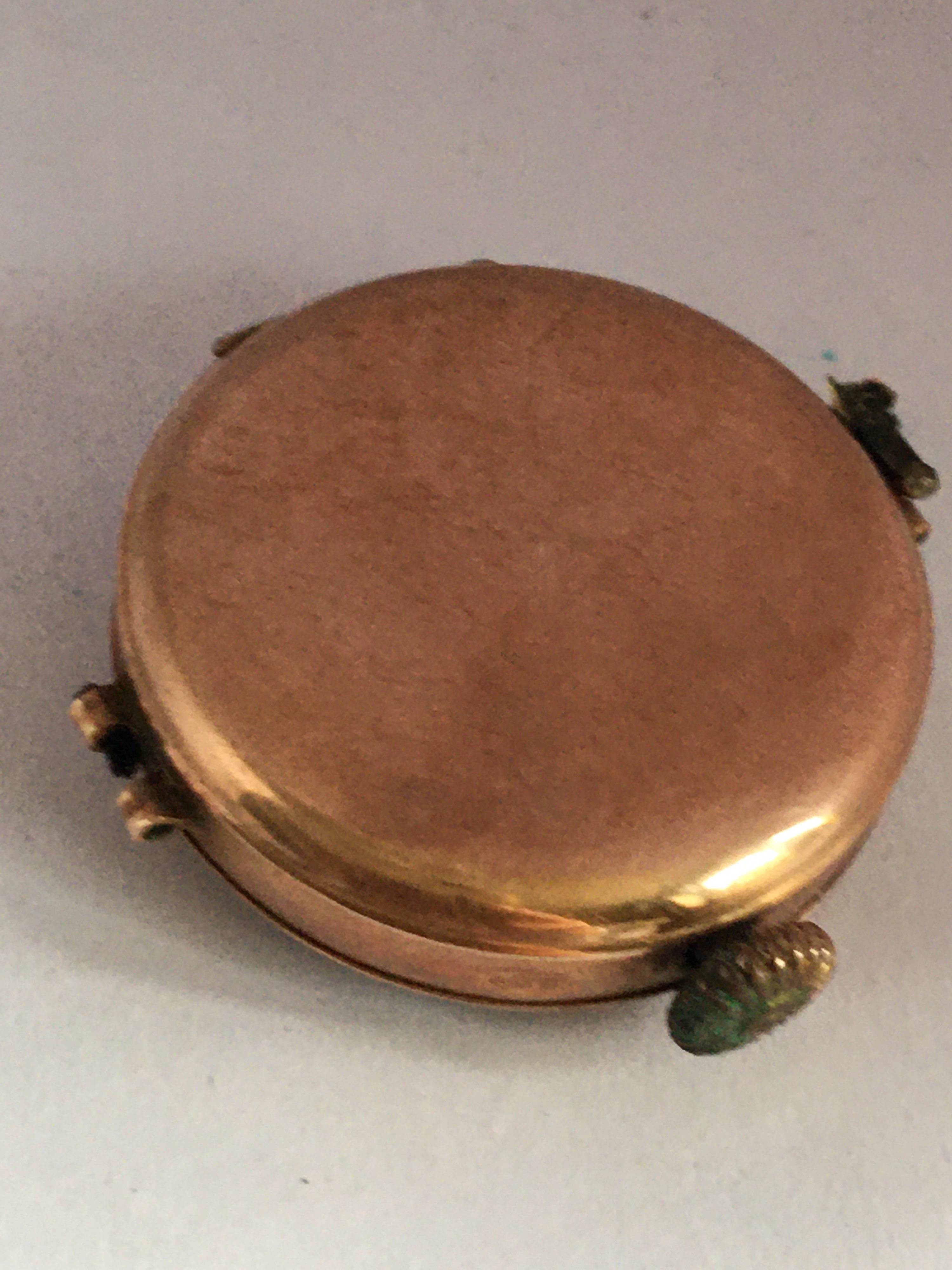 Vintage 9 Karat Gold Swiss Mechanical Ladies Trench Watch 'No Strap' In Fair Condition For Sale In Carlisle, GB