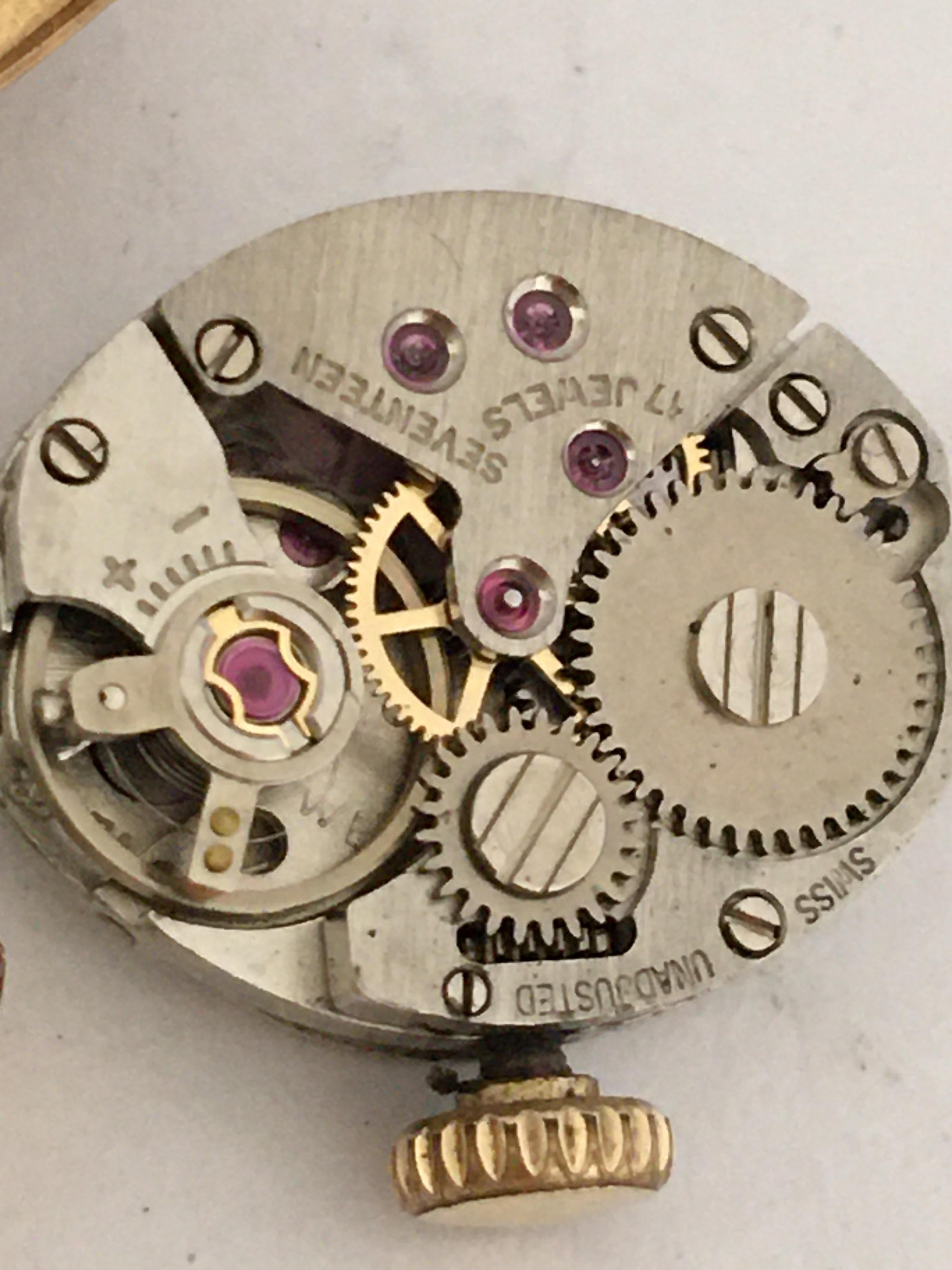 Vintage 9 Karat Gold Swiss Mechanical Ladies Watch For Sale 4