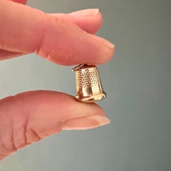 Vintage 9K Gold Thimble Charm Pendant