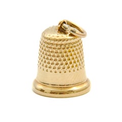 Vintage 9K Gold Thimble Charm Pendant
