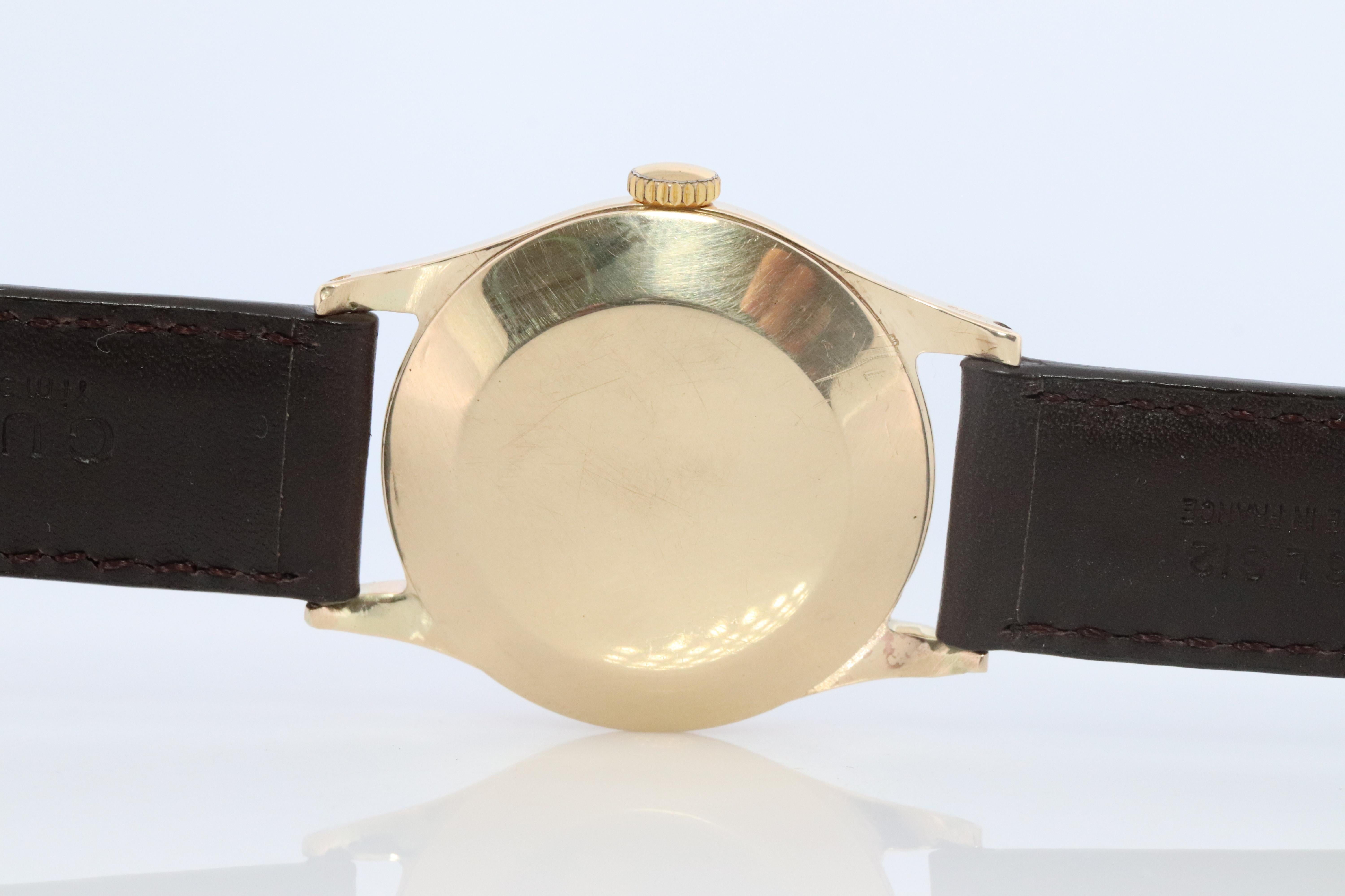 Vintage 9k ROLEX Watch. Rolex 9k YG 12324 Dress Watch 1940s en vente 5