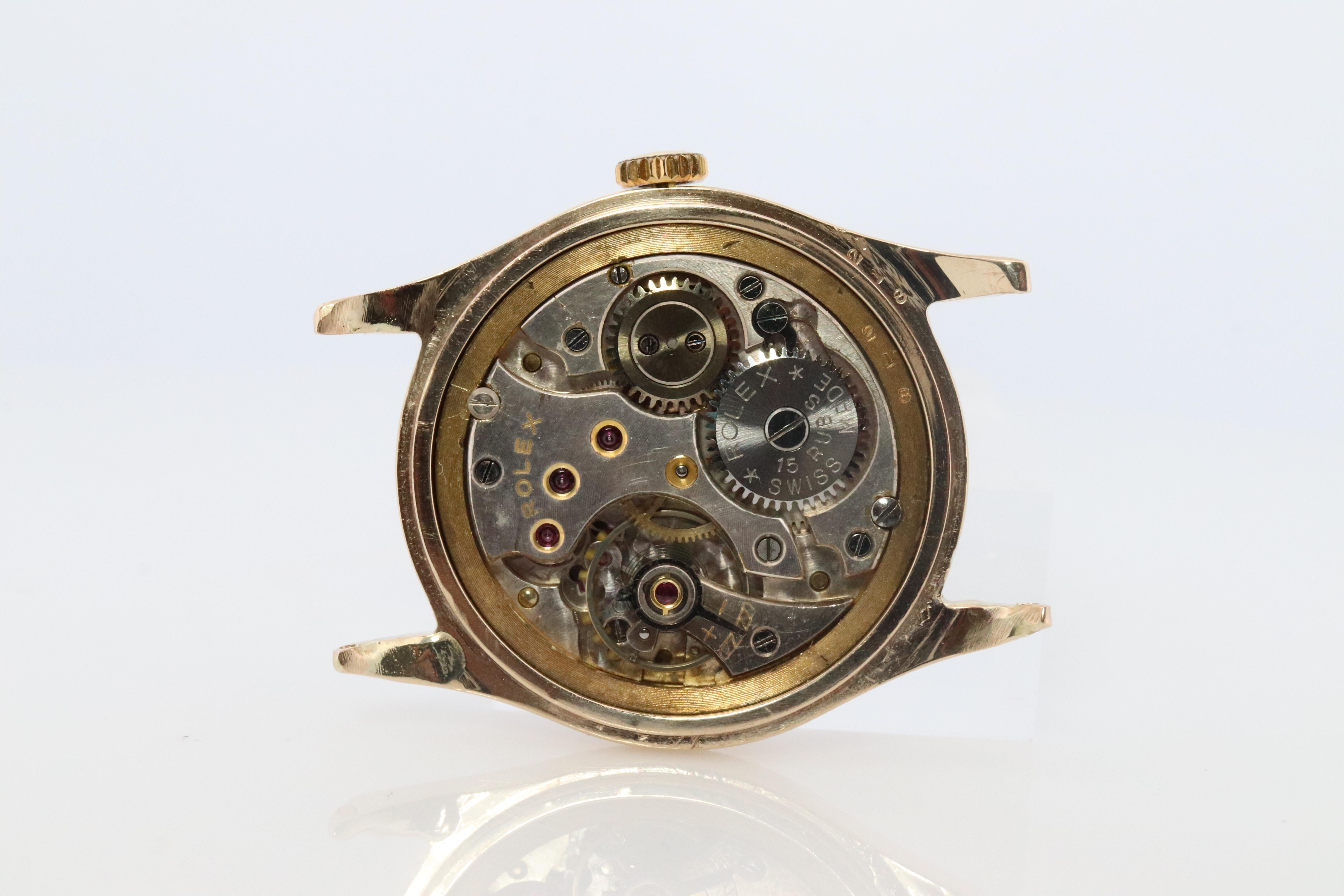 Vintage 9k ROLEX Watch. Rolex 9k YG 12324 Dress Watch 1940s en vente 1