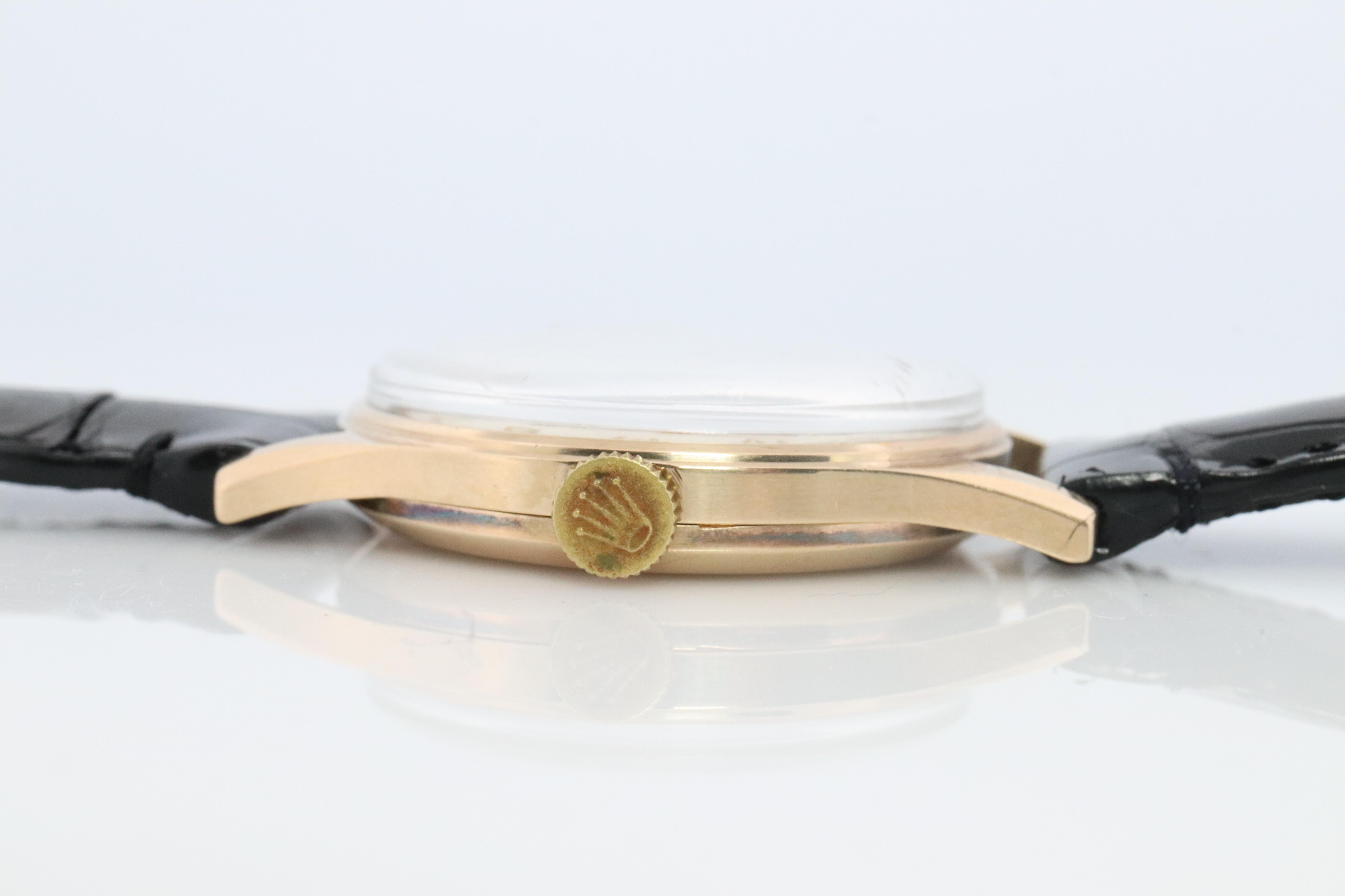 Vintage 9k ROLEX Watch. Rolex 9k YG 12868 Dress Watch 1950s For Sale 4