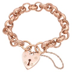 Bracciale vintage con medaglietta a cuore in oro rosa 9k