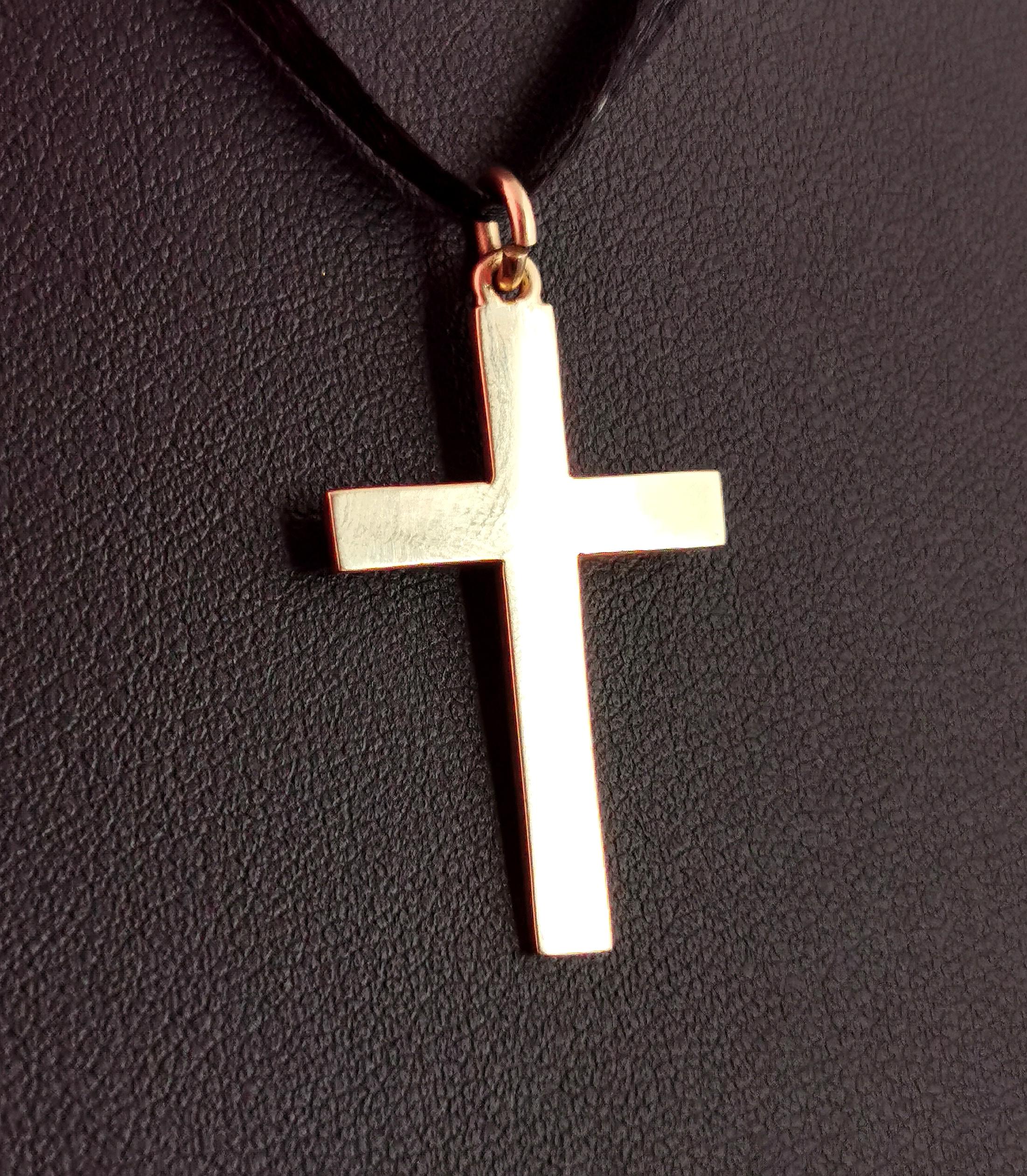 Vintage 9k Yellow Gold Cross Pendant, Deakin and Francis 2