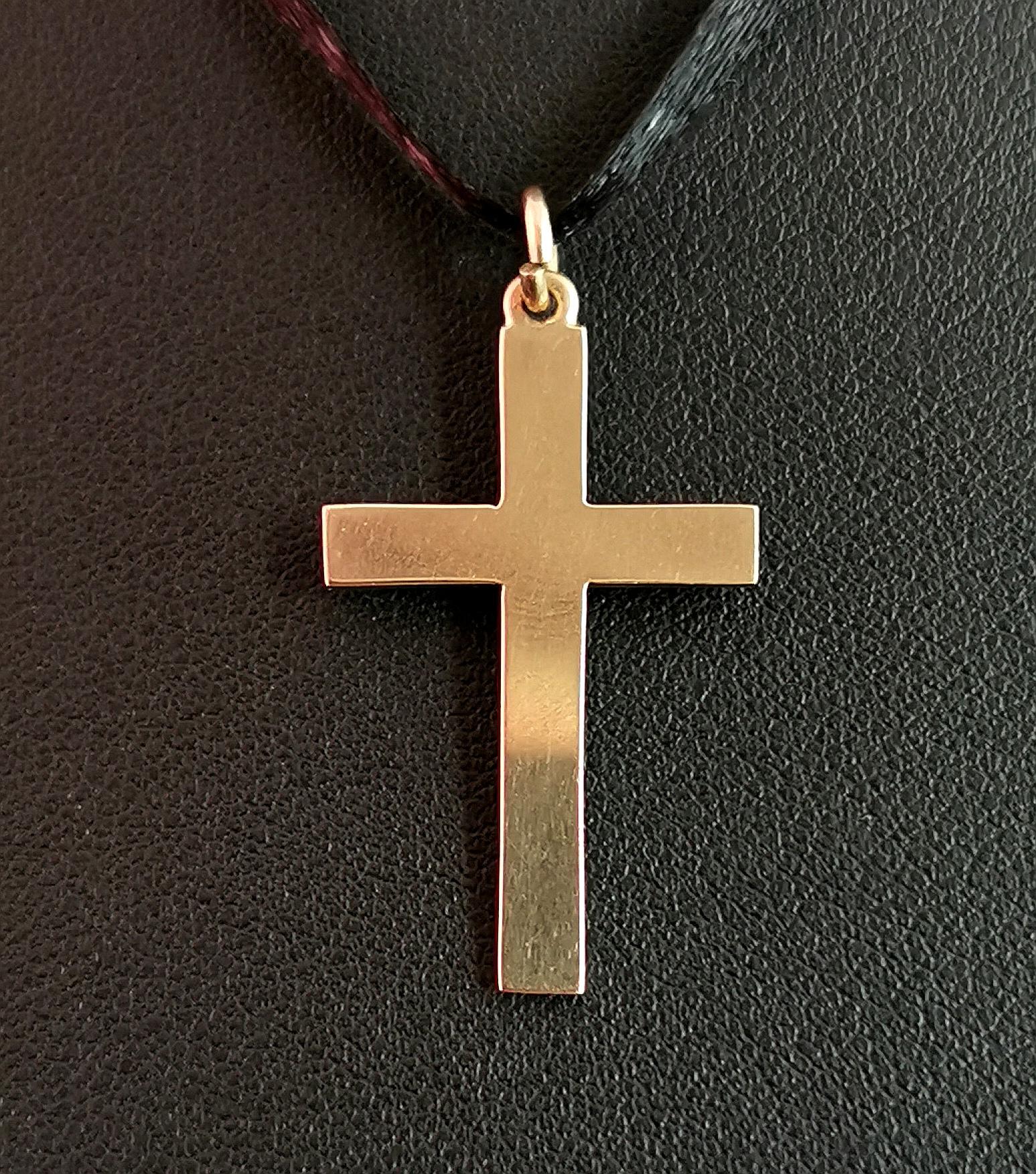 Vintage 9k Yellow Gold Cross Pendant, Deakin and Francis 3