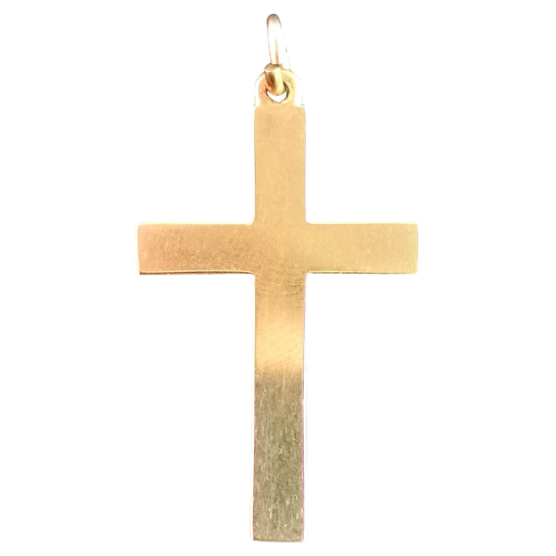 Vintage 9k Yellow Gold Cross Pendant, Deakin and Francis