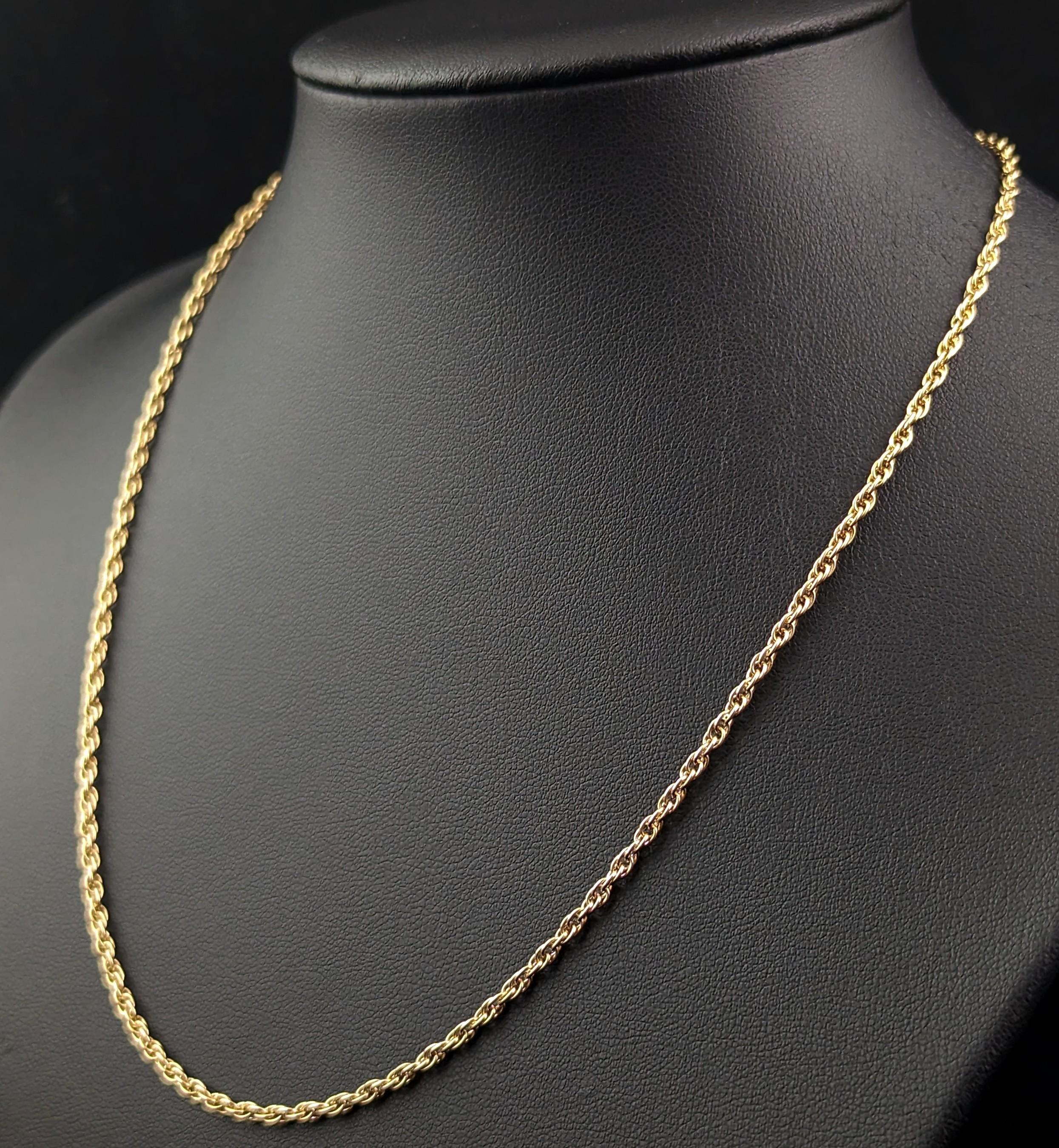 Women's Vintage 9k Yellow Gold Fancy Link Chain Necklace For Sale