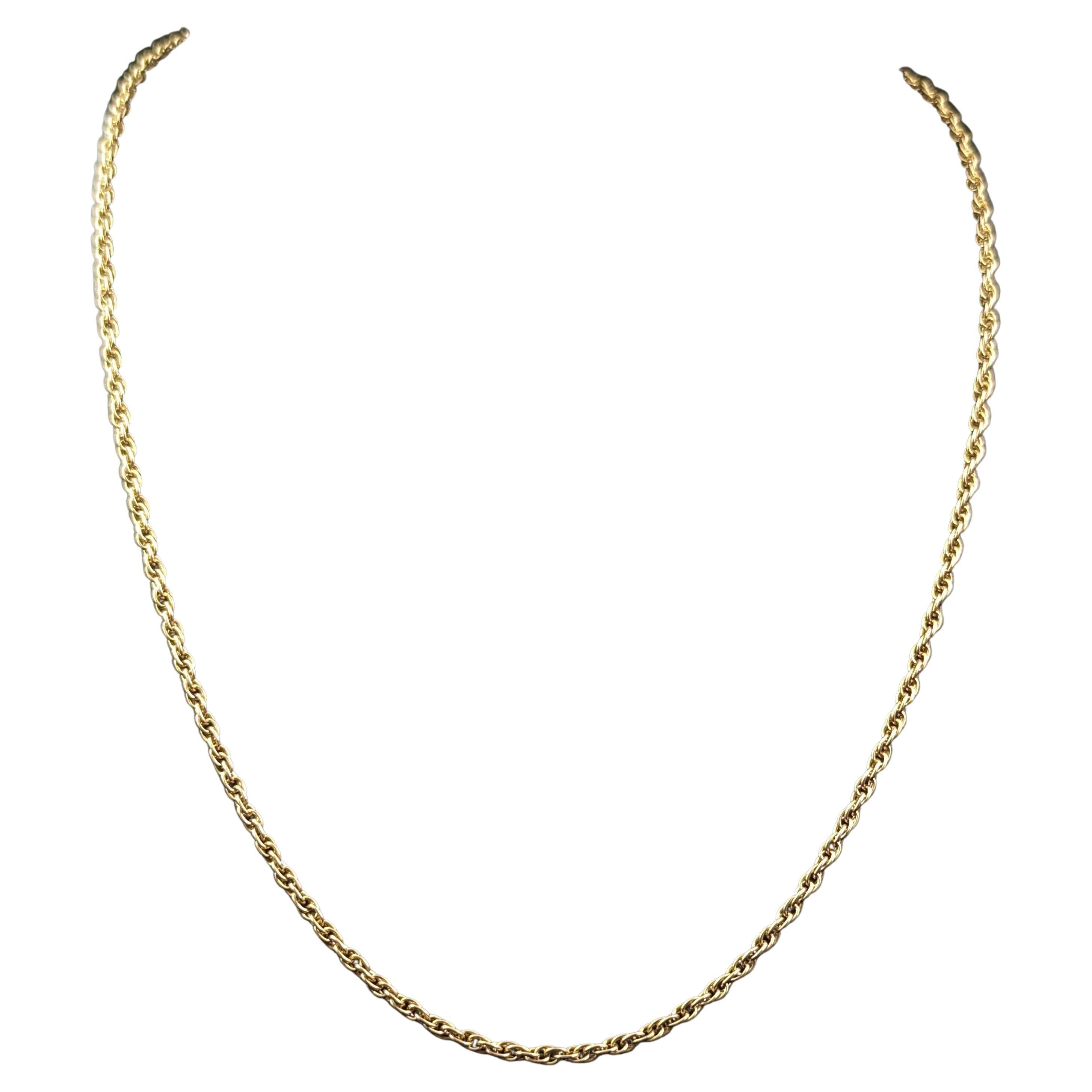 Vintage 9k Yellow Gold Fancy Link Chain Necklace For Sale