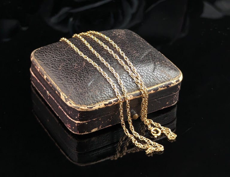 Vintage 9k Yellow Gold Fancy Link Chain Necklace, Open Rope Chain For ...