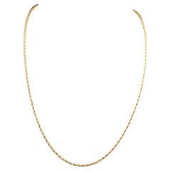 Retro 9k Yellow Gold Fancy Link Chain Necklace, Open Rope Chain