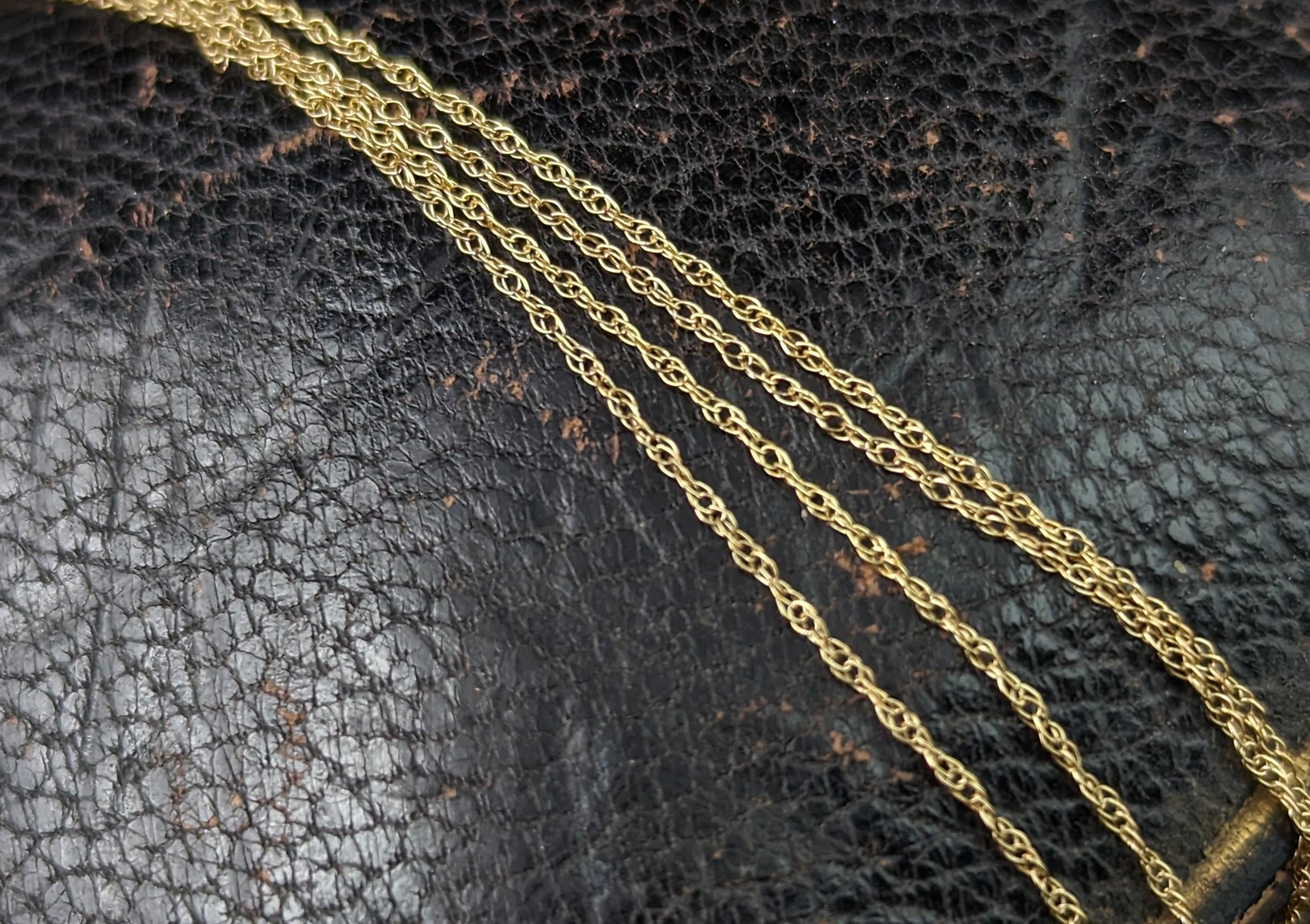 Vintage 9k yellow gold, fine trace link chain necklace  For Sale 3