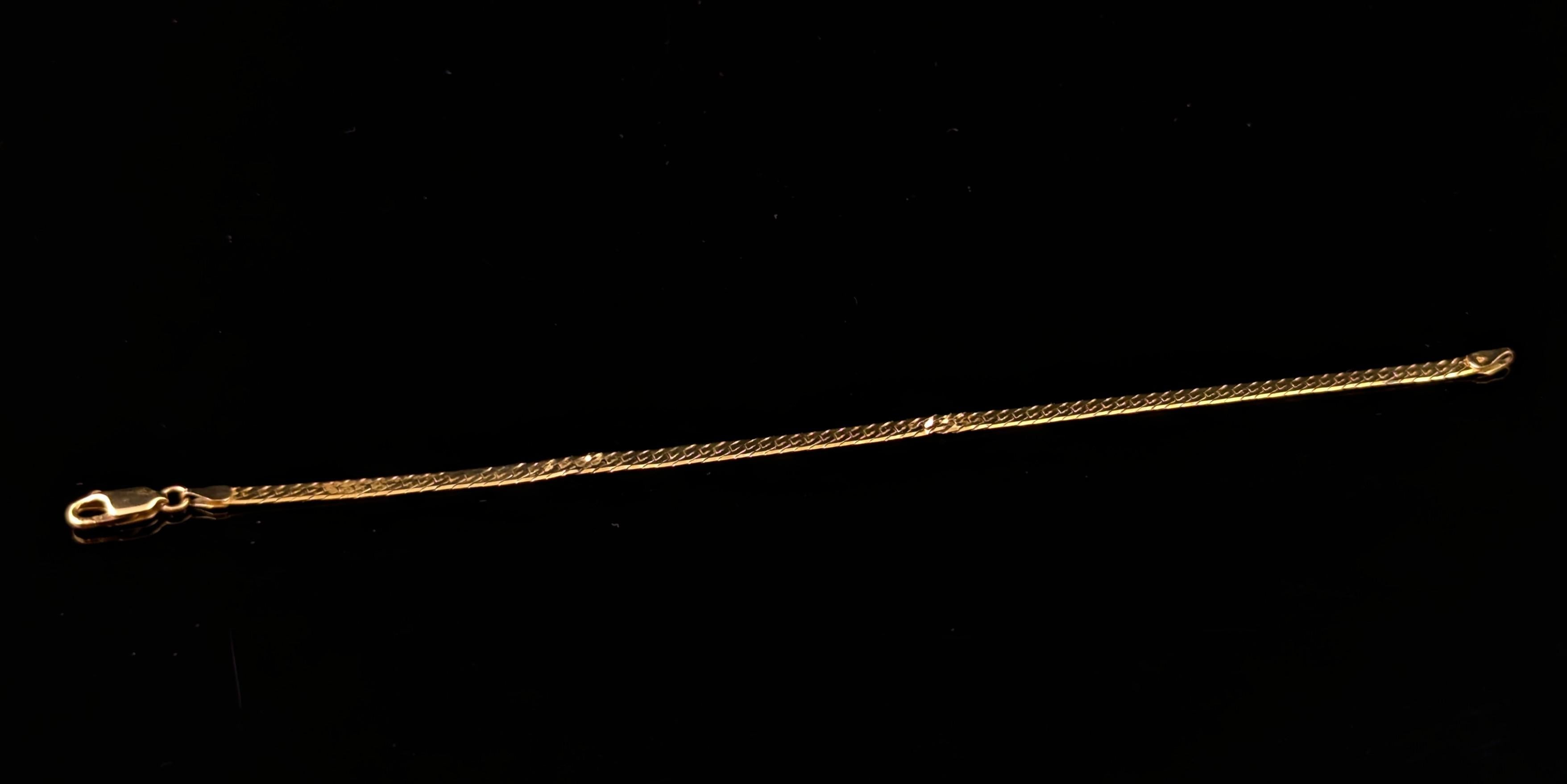 Vintage 9k yellow gold I love you bracelet For Sale 6