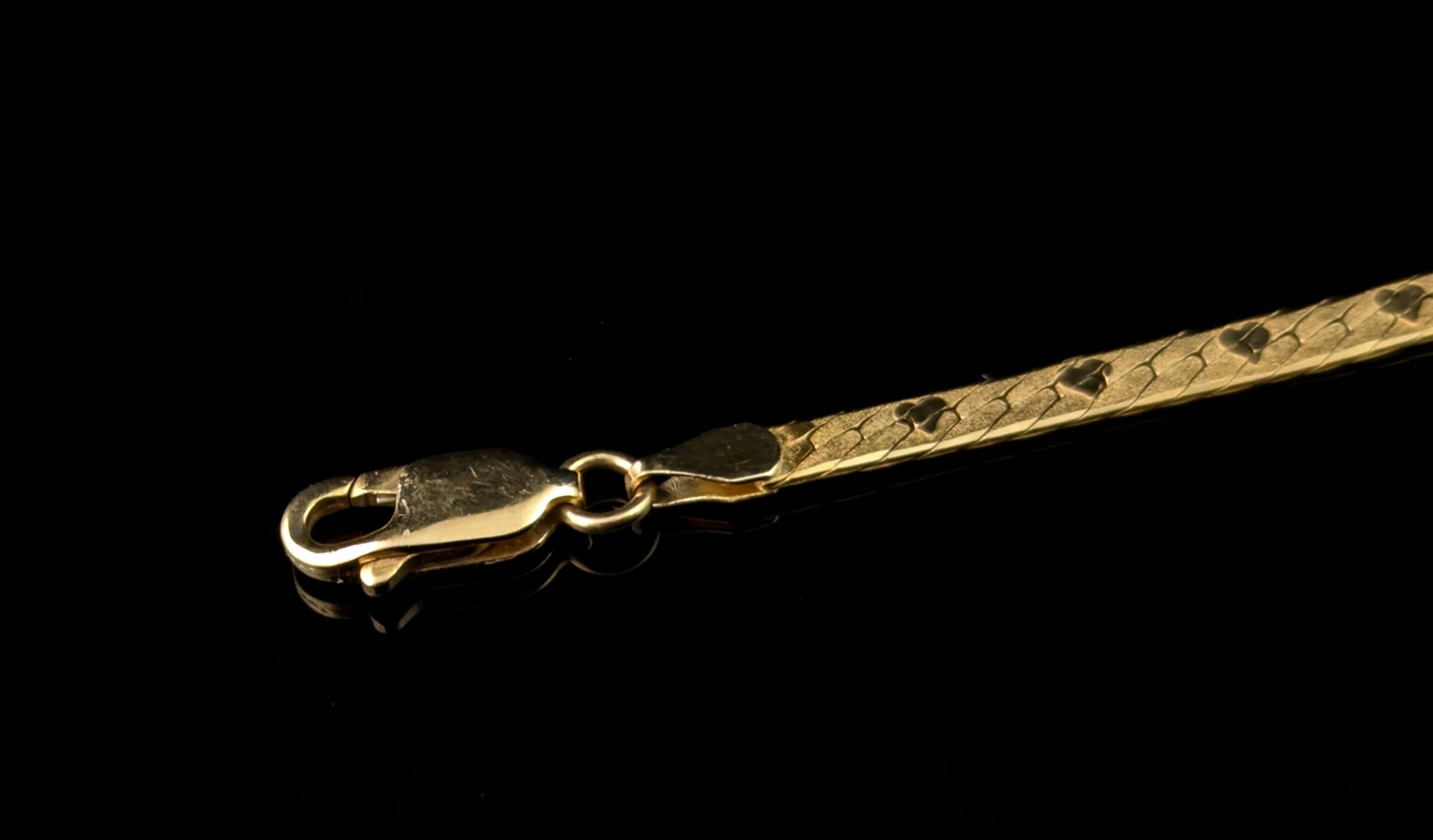Vintage 9k yellow gold I love you bracelet For Sale 7