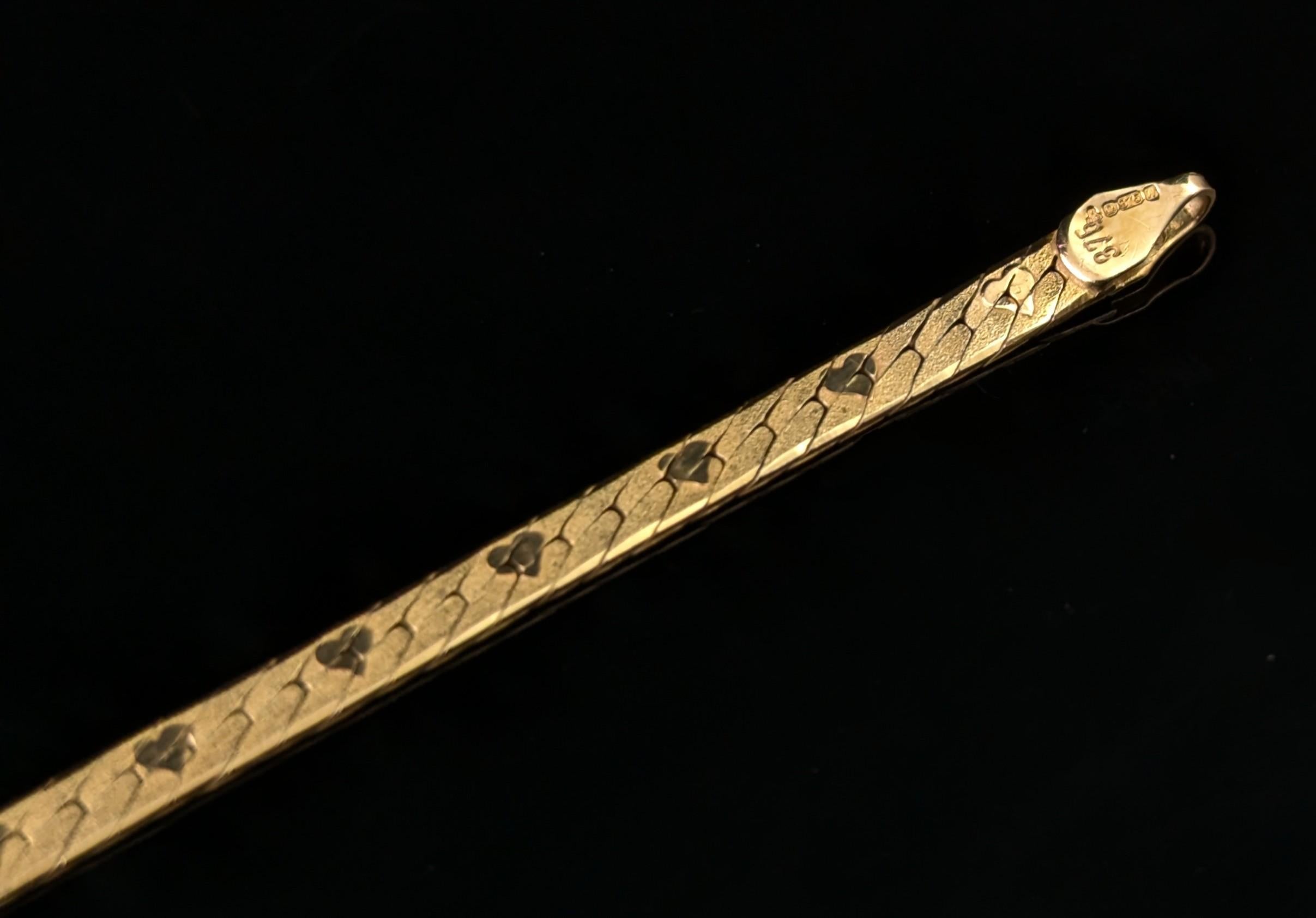 Vintage 9k yellow gold I love you bracelet For Sale 8