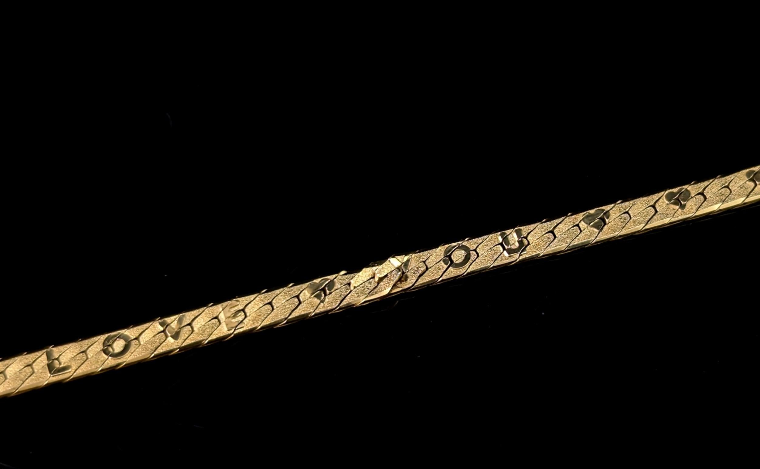 Vintage 9k yellow gold I love you bracelet For Sale 3