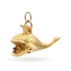 Vintage 9k Yellow Gold Moby Dick in Whale Charm