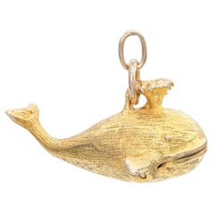 Breloque vintage en or jaune 9k Moby Dick en baleine