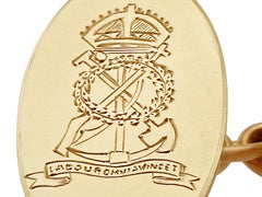 Vintage 9k Yellow Gold Royal Pioneer Corps Cufflinks, Circa 1946