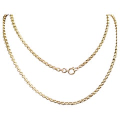 Vintage 9k Yellow Gold Rolo Link Chain Necklace, c1990s