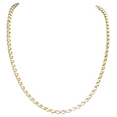 Vintage 9k Yellow Gold Rolo Link Chain Necklace, C1990s