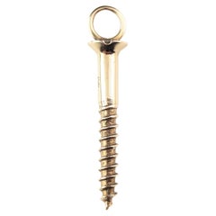 Vintage 9k yellow gold screw pendant, Mid century, Novelty 