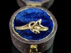 Vintage 9k yellow gold skinny snake ring