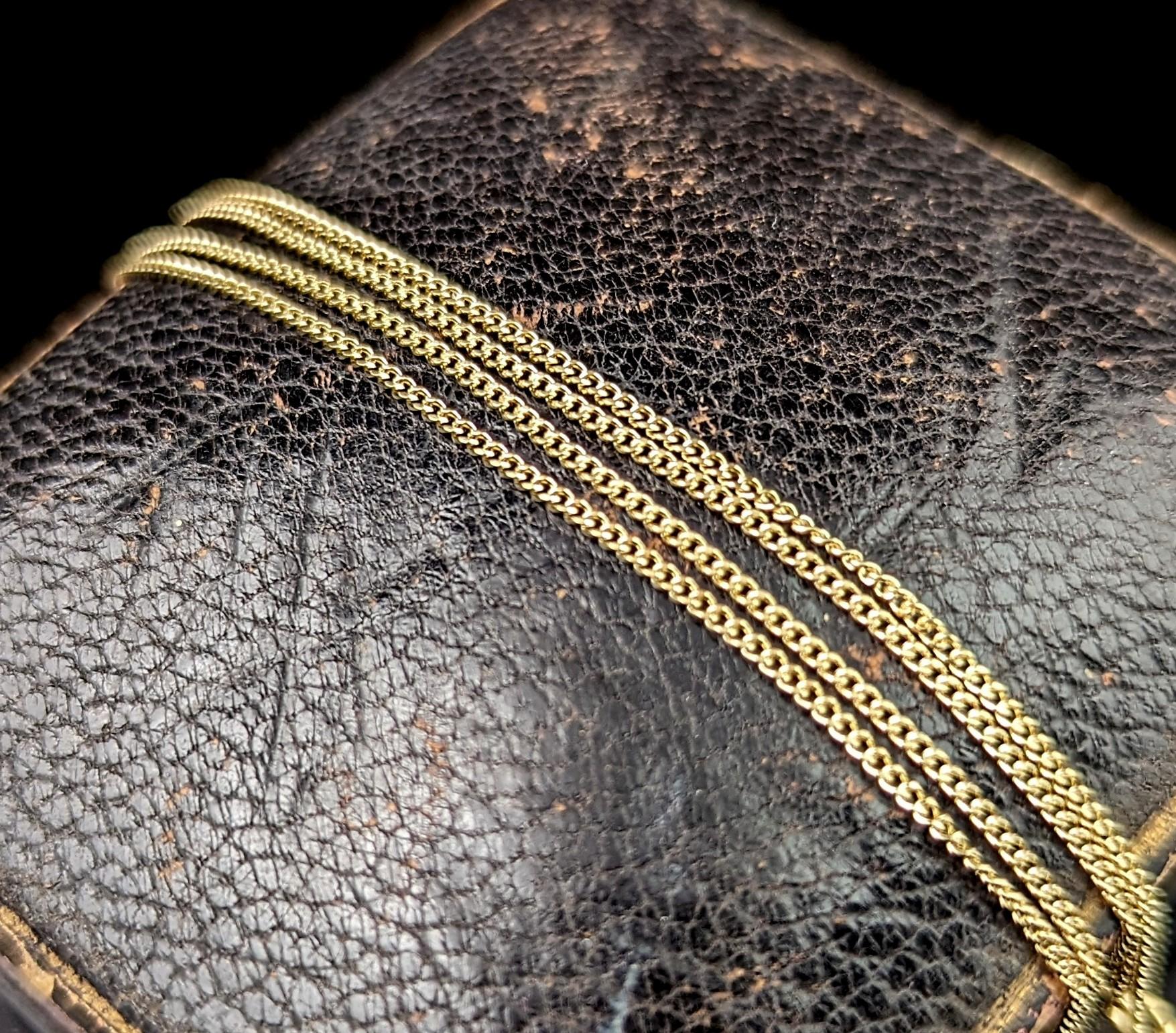 Vintage 9k Gelbgold trace Kette Halskette, geschwungenes Glieder (Moderne)
