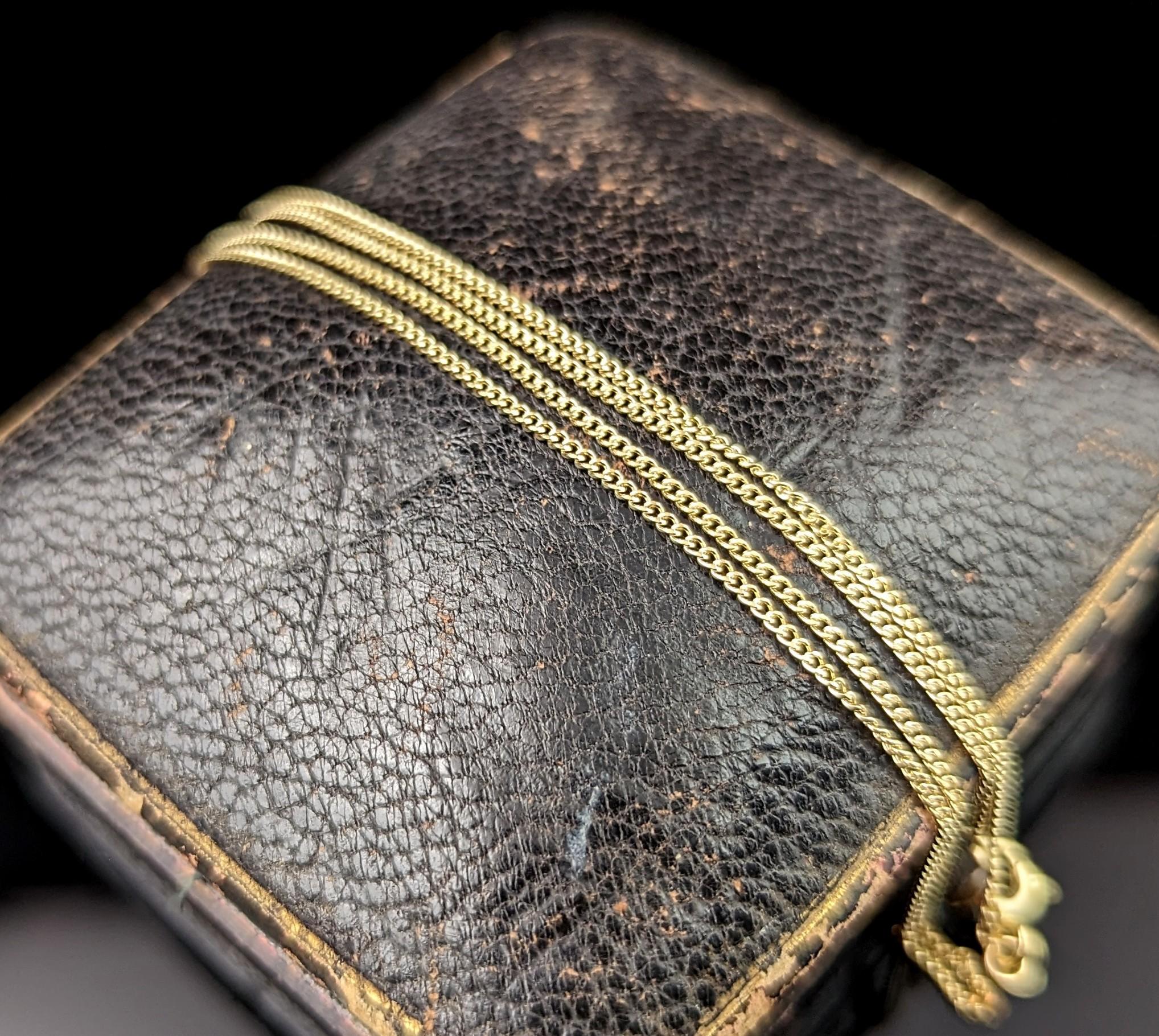 Vintage 9k Gelbgold trace Kette Halskette, geschwungenes Glieder im Zustand „Gut“ in NEWARK, GB