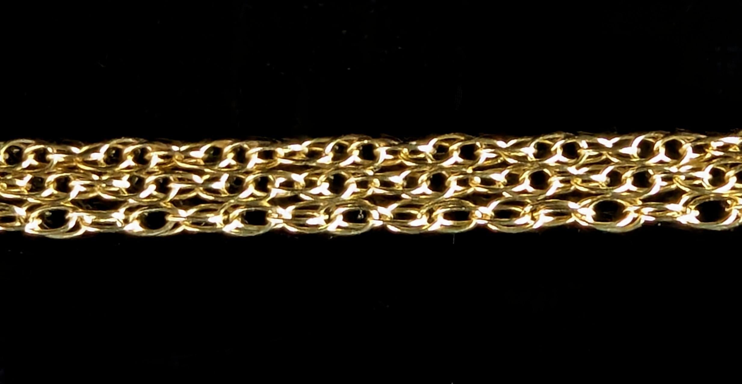 Vintage 9k yellow gold trace chain necklace, dainty  For Sale 3