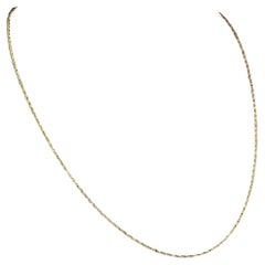 Vintage 9k yellow gold trace chain necklace, dainty 