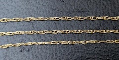 Vintage 9k yellow gold trace link chain necklace