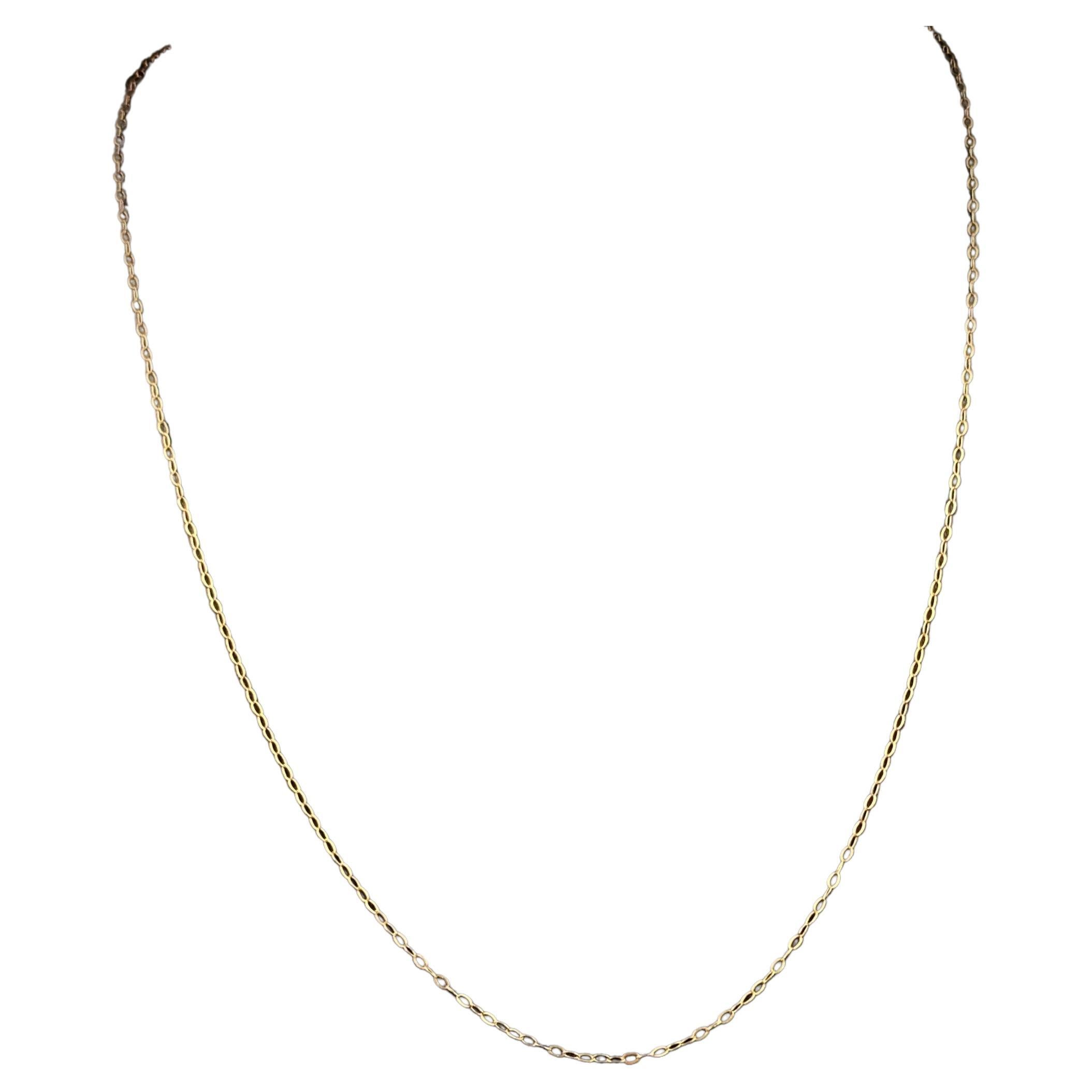 Vintage 9kt gold fine trace link chain necklace, dainty  For Sale