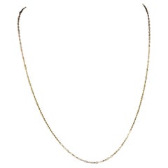 Retro 9kt gold fine trace link chain necklace, dainty 