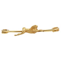 Vintage 9kt Yellow Gold Hare Brooch