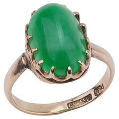 Vintage 9kt. Yellow Gold Ring Set with Jade