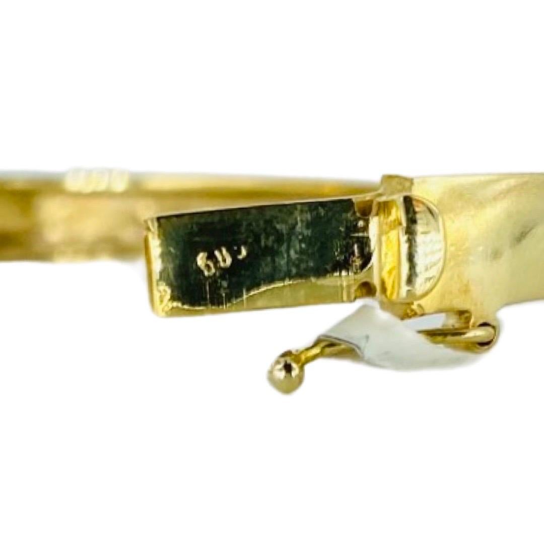 Women's Vintage 9mm Greek Key Bangle 14k Gold For Sale