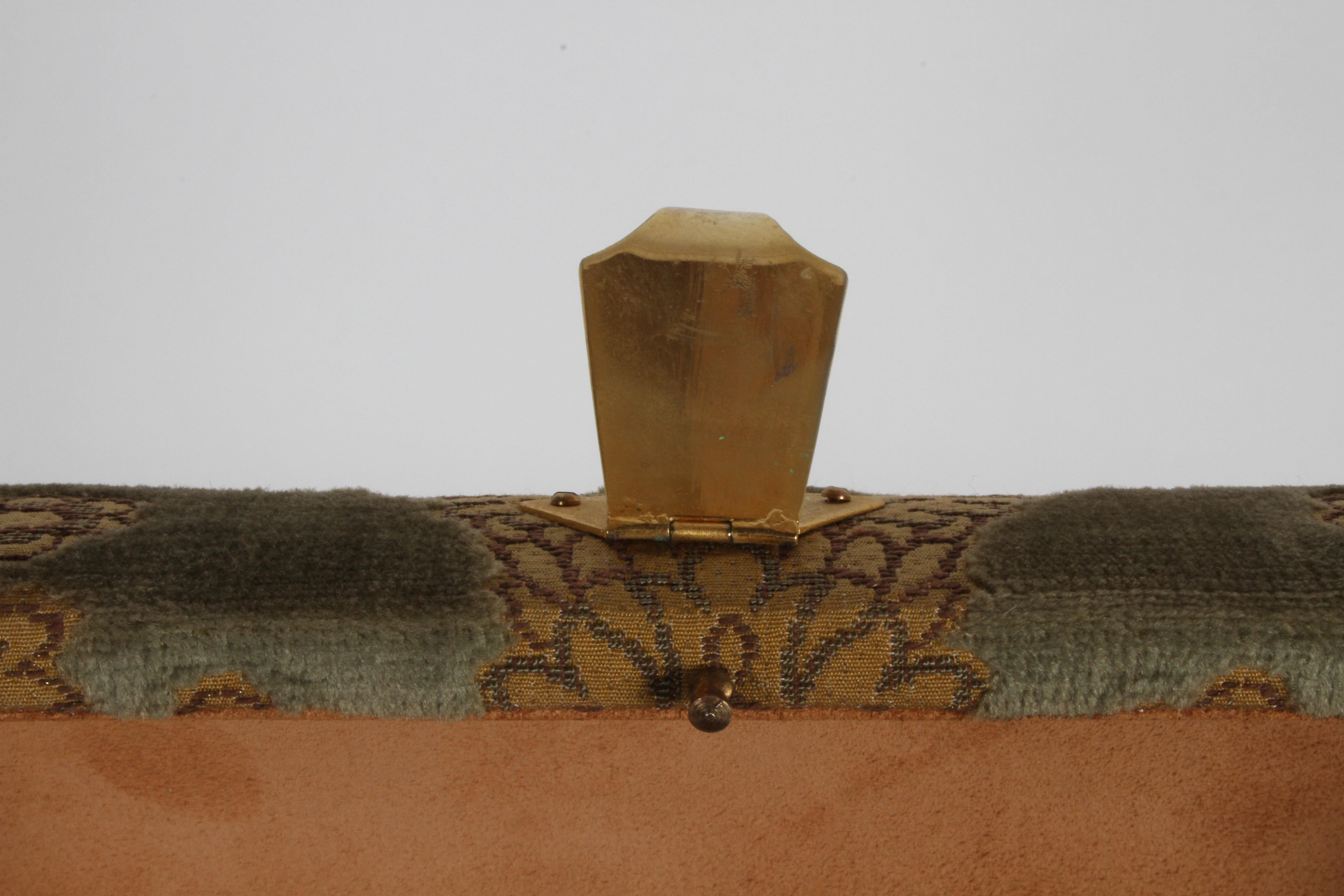 Vintage A. Antinori Roma Italy Jacquard Velvet Jewelry Box Casket Storage Chest 1