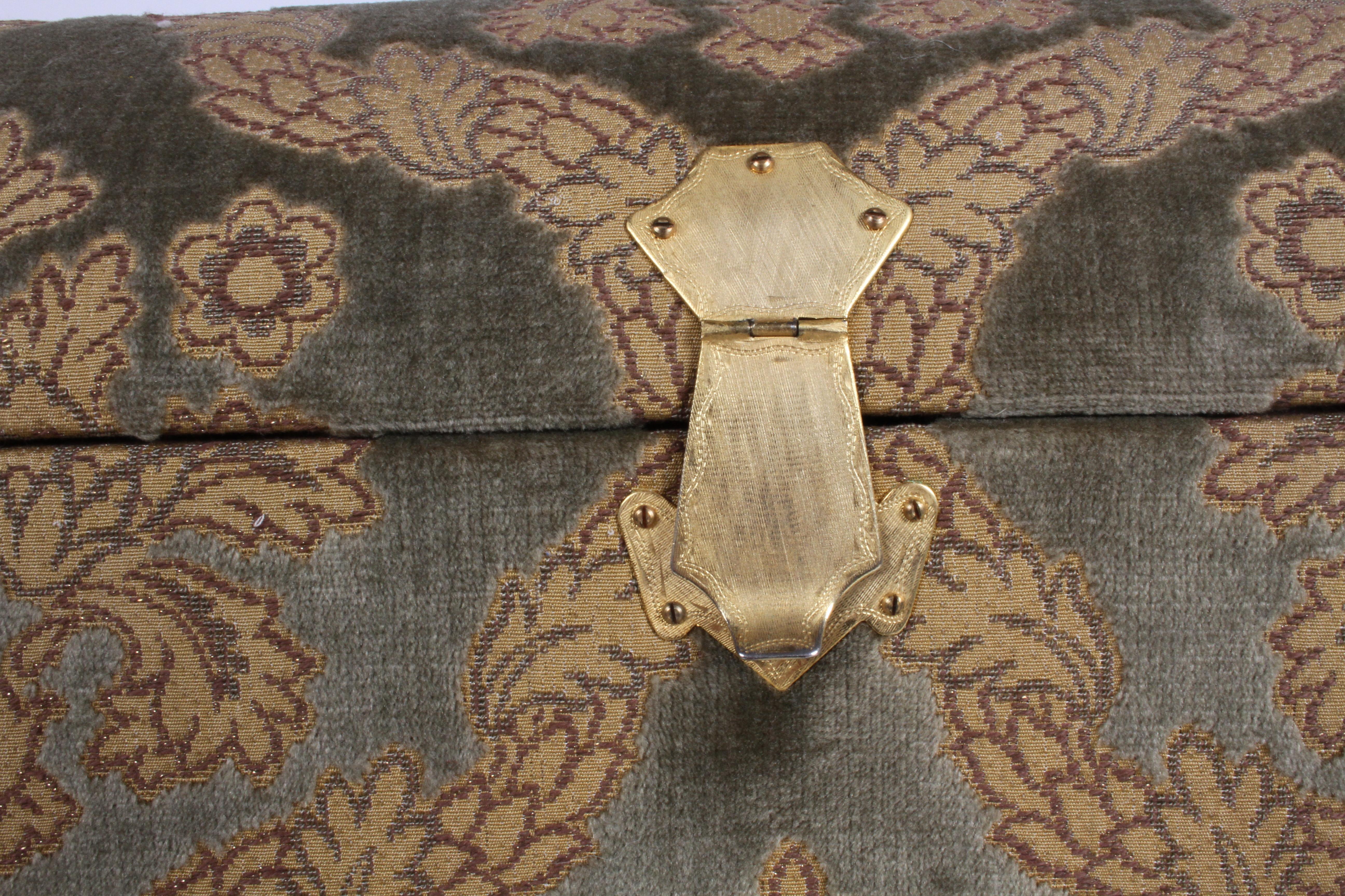 Vintage A. Antinori Roma Italy Jacquard Velvet Jewelry Box Casket Storage Chest 2