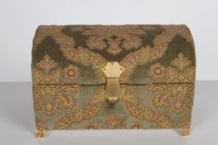 Vintage A. Antinori Roma Italy Jacquard Velvet Jewelry Box Casket Storage Chest