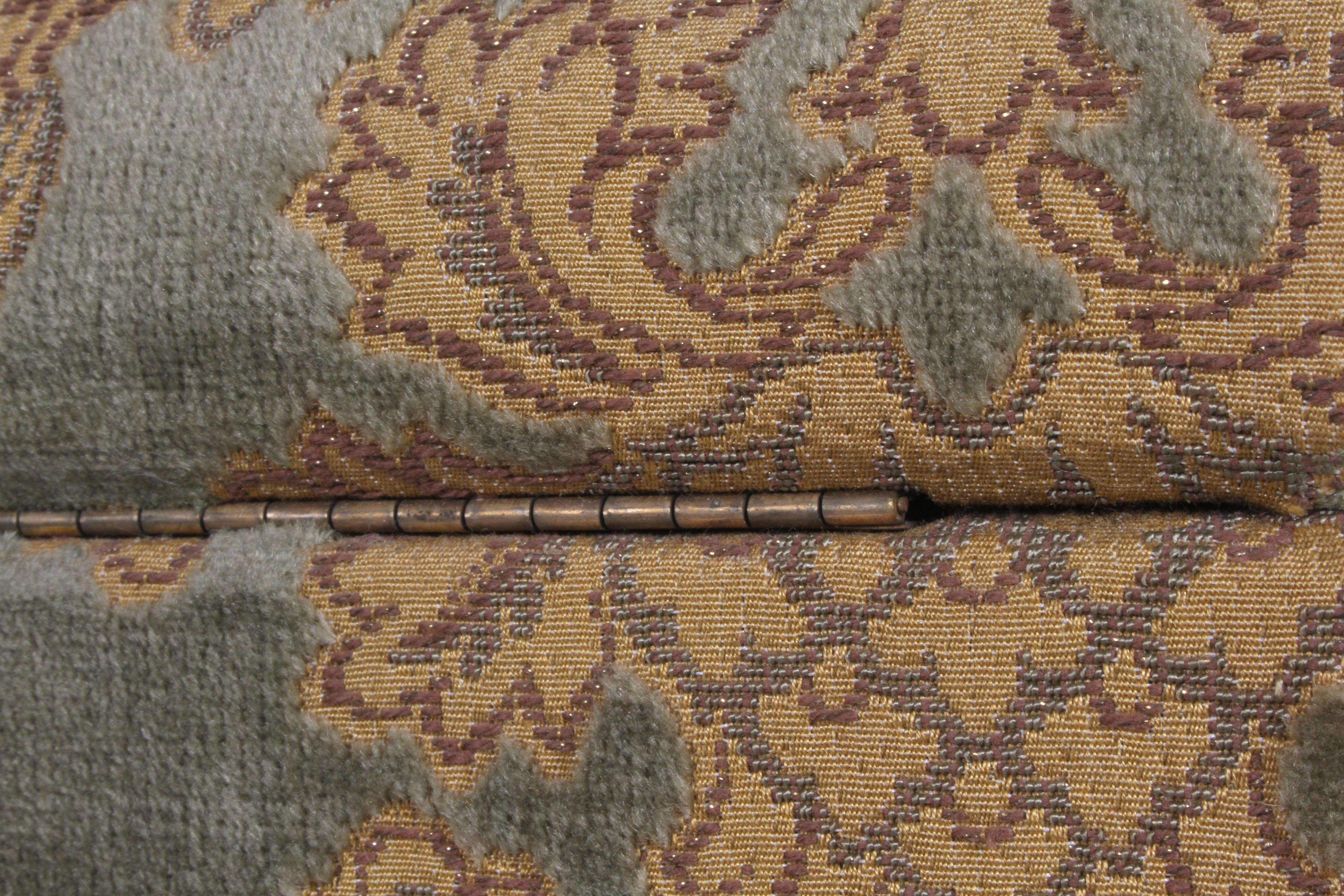 Vintage A. Antinori Roma Italy Jacquard Velvet Jewelry Box Casket Storage Chest 9