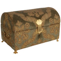 Vintage A. Antinori Roma Italy Jacquard Velvet Jewelry Box Casket Storage Chest