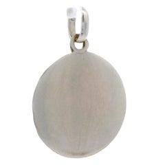 Vintage A. Augis 18k White Gold "Qu'hier Que Demain" Love Token Medallion